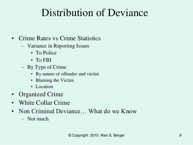 Deviance vs crime types of deviance